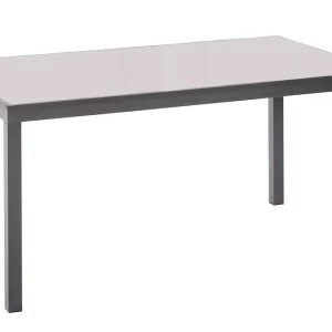 Schneller Versand Tisch 150x90cm Alu graphit Glasplatte grau