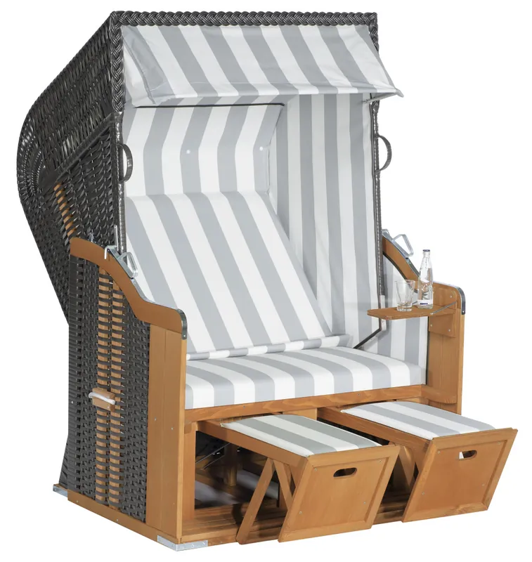 Must-Have Strandkorb Rustikal 250 BASIC KS anthrazit, PVC Stoff 210