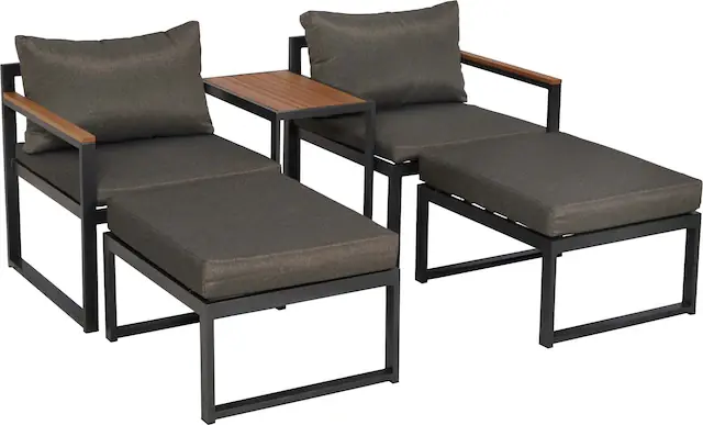 Abverkauf MERXX Gartenlounge-Set »Lindos« Set, 11 tlg. inkl. 2 Sessel, 2 Hocker, 2 Rückenkissen, 4 Sitzkissen, 1 Tisch
