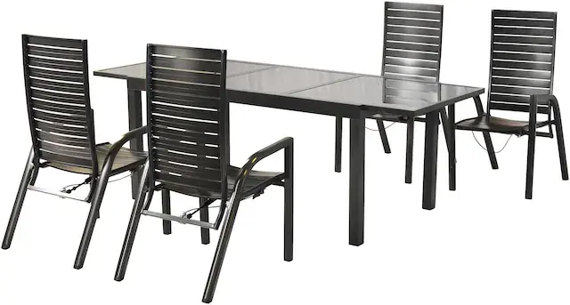 MERXX Garten-Essgruppe »»Siros«« Set, 5 Stk. tlg. Rückenlehne verstellbar durch Gasdruckfeder Letzte Chance