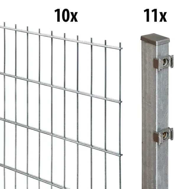Neuheit GARDEN 'N' MORE Doppelstabmattenzaun »Excellent« 10 Elemente für 20 m, LxH: 200 x 83 cm, mit 11 Pfosten