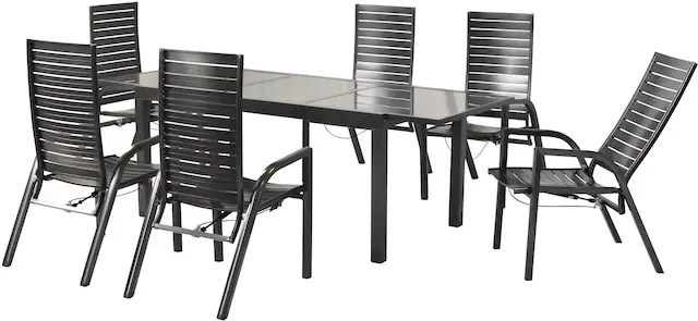Gratis Versand MERXX Garten-Essgruppe »»Siros«« Set, 7 Stk. tlg. Rückenlehne verstellbar durch Gasdruckfeder