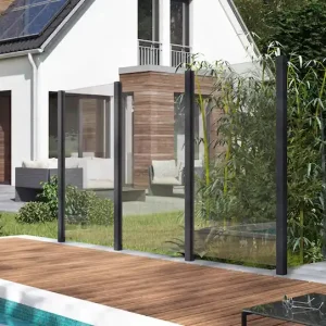 Echt STAKET PRO Zaun Glaszaun, Gesamtlänge: 3,361 m, 4 Pfosten