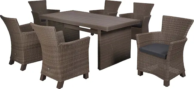 Abverkauf MERXX Garten-Essgruppe »Toskana« Set, 7 tlg. inkl. 6 Sessel, 6 Auflagen, 1 Tisch