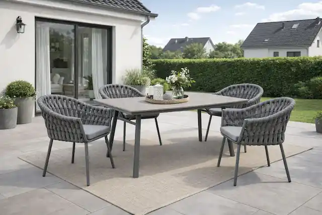 Destiny Garten-Essgruppe »MOLINO SAN MARINO Essgruppe 4 Se + Tisch RE 180x90cm anthr.« Set, Kostenfreie Lieferung