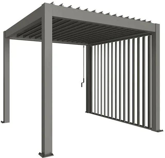 Biohort Pavillonseitenteil »Seitenwand für 4m-Seite von Biohort-Pergola« manuell verstellbare Lamellenwand in Sandwichbauweise Rabatt
