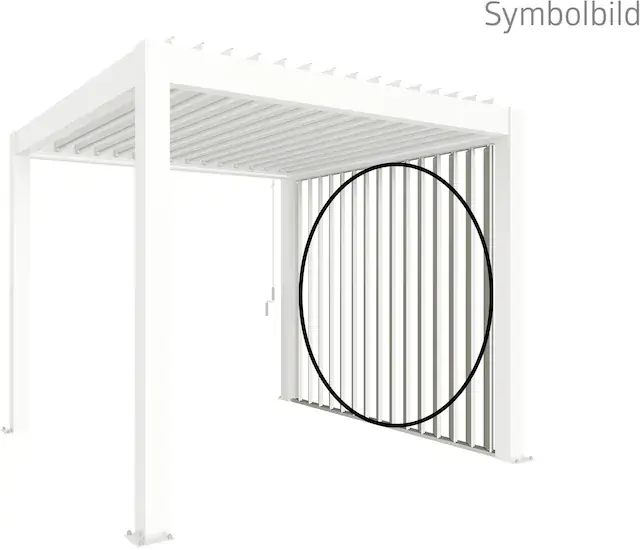 Neuheit Biohort Pavillonseitenteil »4m für Pergola, weiß« 364,7x 234,9 cm, Lamellenseitenwand mit Abschlussblende