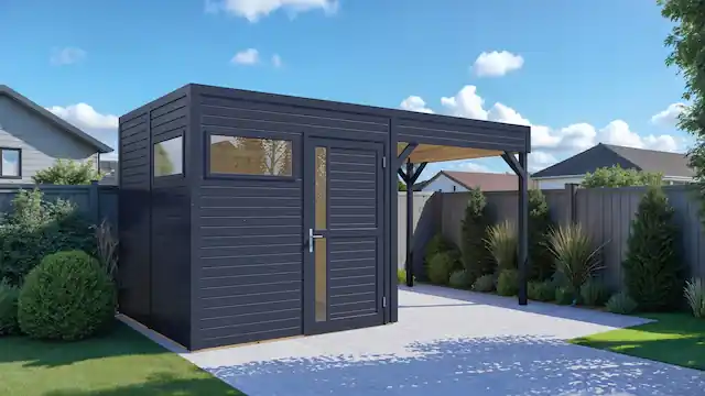 BERTILO Gartenhaus »Cubus 2 Lounge anthrazit« Preisreduziert