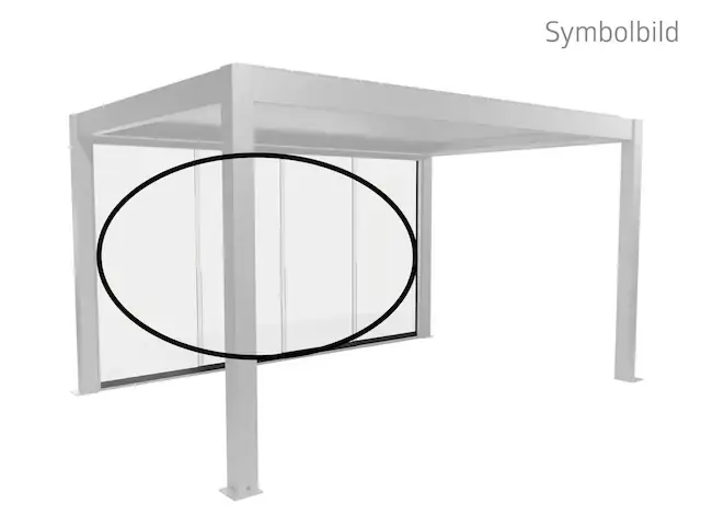 Beliebt Biohort Glasschiebetür »Klarglas Gr. 4 m für Pergola, verschiedene Farben« 364,5x 234,9 cm, Glaselemente aus 10 mm ESG