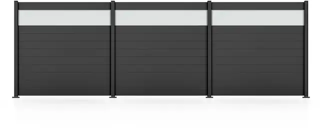 Direkt Vom Hersteller STAKET PRO Gartenzaun »Komplettzaun Paneel 150« LxH: 552,6x187 cm, 3 Elemente á 180 cm Breite + Flächendruck 84