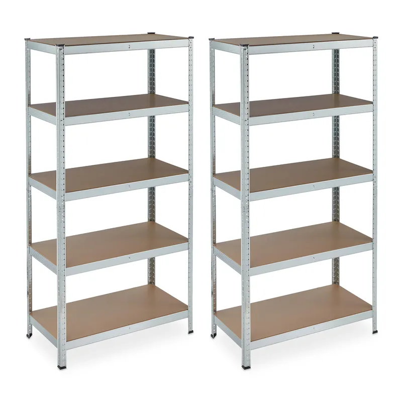 2 x Schwerlastregal 5 Ebenen verzinkt Top-Seller