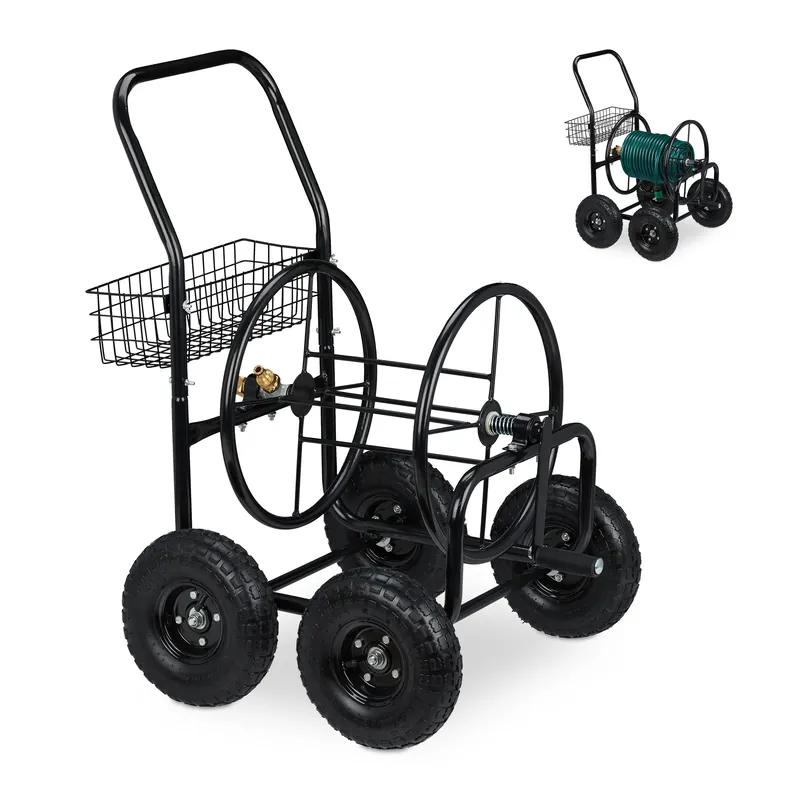 Schlauchwagen 4 Räder schwarz Highlight