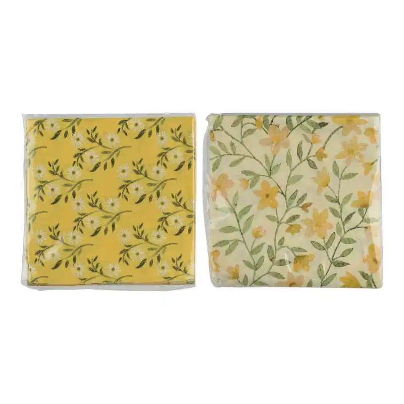Servietten mit floralem Muster 25 x 25 cm 2fach sortiert Begrenztes Angebot