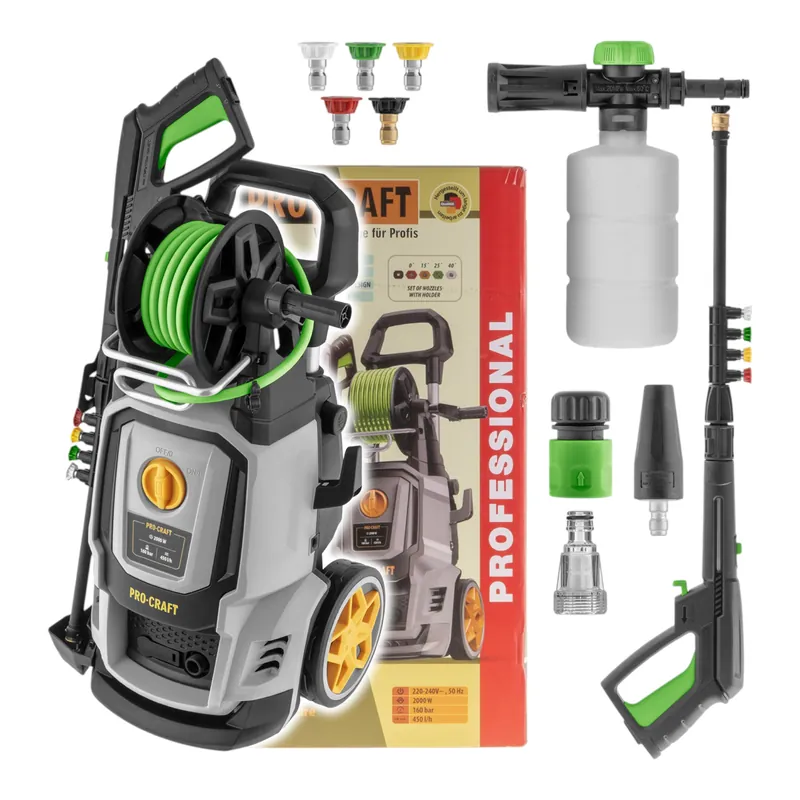 Procraft CW2.0/160 Hochdruckreiniger 2000 Watt 160 bar 7,5 l/min + Zubehör Kostenloser Versand