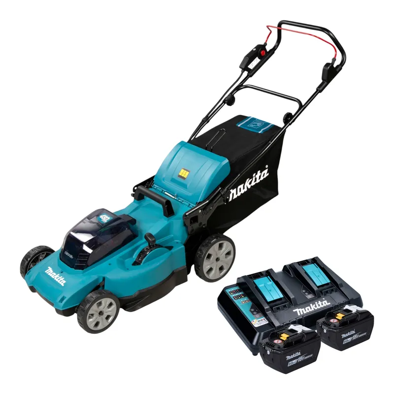 Direkt Vom Hersteller Makita DLM 480 Z Akku Rasenmäher 36 V ( 2x 18 V ) 48 cm 62 l + 2x Akku 9,0 Ah + Ladegerät