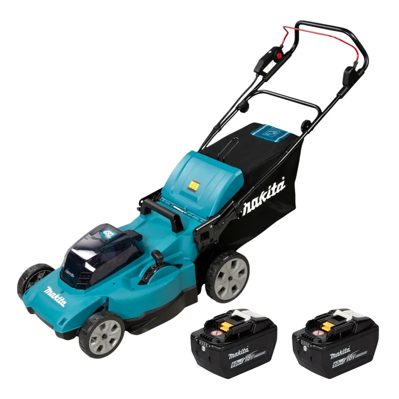 Sonderangebot Makita DLM 480 Z Akku Rasenmäher 36 V ( 2x 18 V ) 48 cm 62 l + 2x Akku 9,0 Ah - ohne Ladegerät