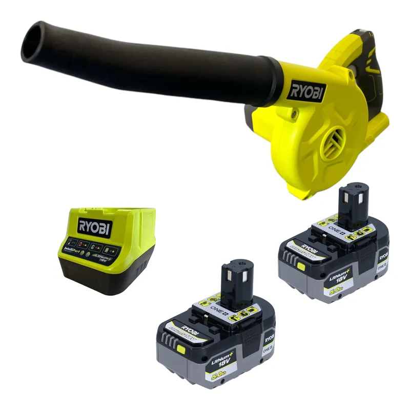 RYOBI R18TB Akku Gebläse 18 V 200 km/h + 2x Akku 5,0 Ah + Ladegerät Sonderangebot