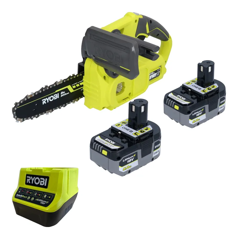 Top-Preis RYOBI RY18CS20A 18 V ONE+ Akku Kettensäge 20 cm Compact + 2x Akku 5,0 Ah + Ladegerät