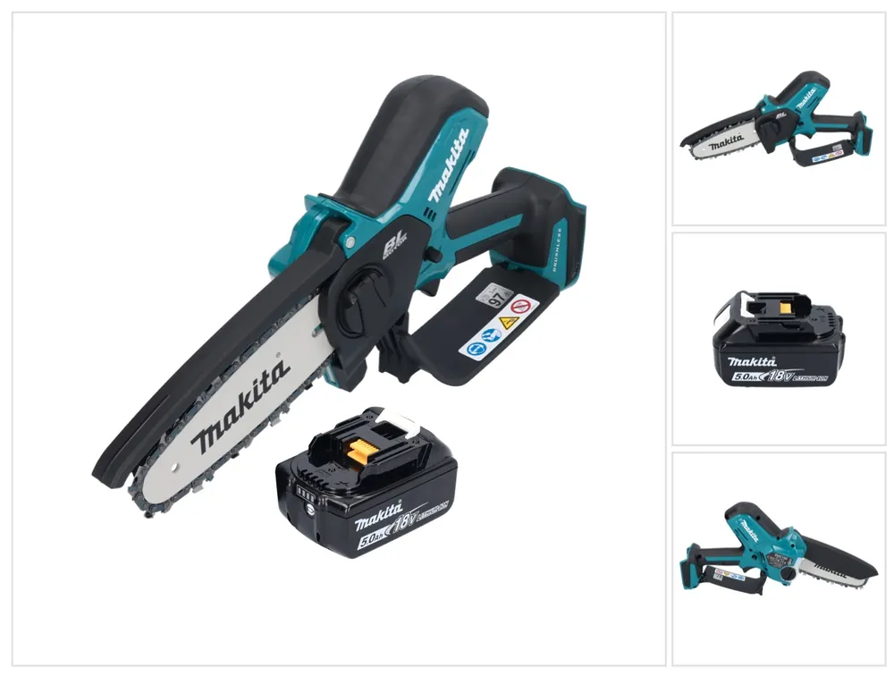 Makita DUC 150 T Akku Kettensäge 18 V 15 cm Brushless + 1x Akku 5,0 Ah - ohne Ladegerät Highlight