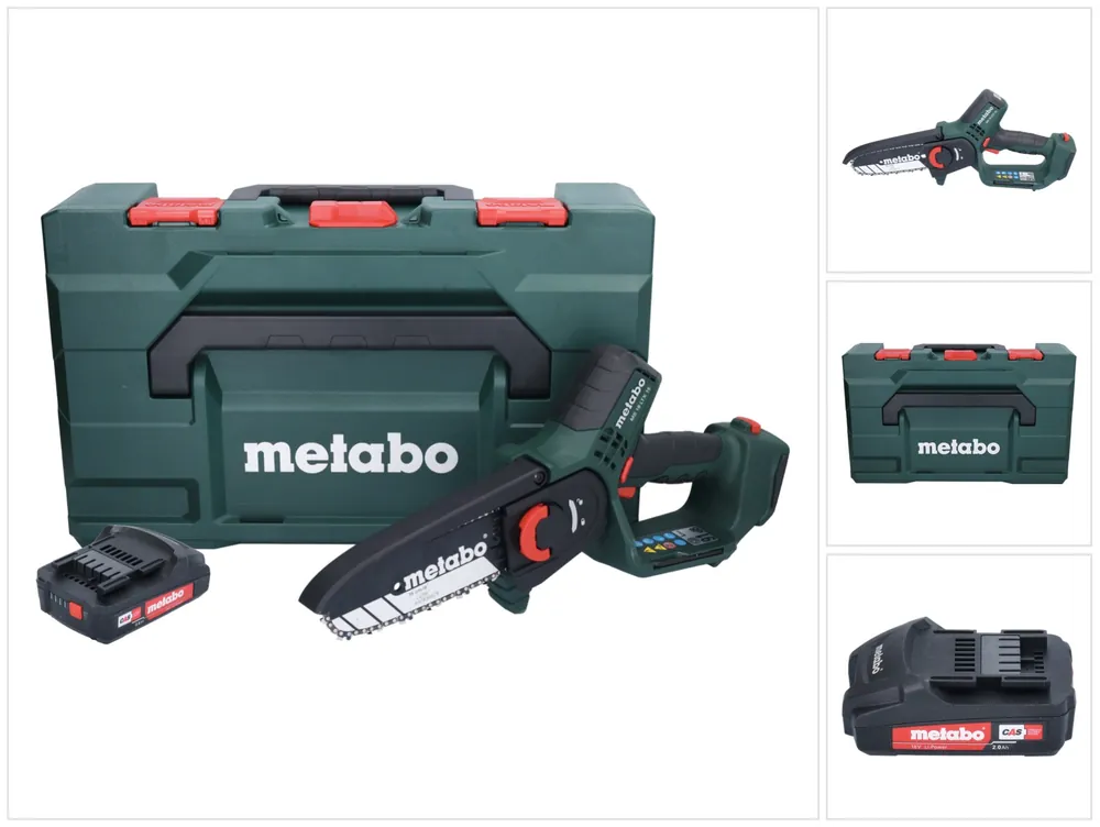 Metabo MS 18 LTX 15 Akku Gehölzsäge 18 V 15 cm 5 m/s + 1x Akku 2,0 Ah + metaBOX - ohne Ladegerät Abverkauf