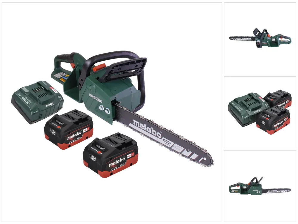 Metabo MS 36-18 LTX BL 40 Akku Kettensäge 36 V ( 2x 18 V ) 40 cm 22 m/s Brushless + 2x Akku 8,0 Ah + Ladegerät Zertifiziert