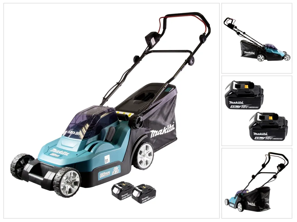 Jetzt Kaufen Makita DLM 382 M2 Akku Rasenmäher 36 V ( 2x 18 V ) 38 cm 40 l + 2x Akku 4,0 Ah - ohne Ladegerät