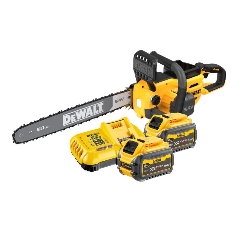 Billig DeWalt DCMCS 575 T2 Akku Kettensäge 54 V FlexVolt 50 cm Brushless + 2x Akku 6,0 Ah + Ladegerät