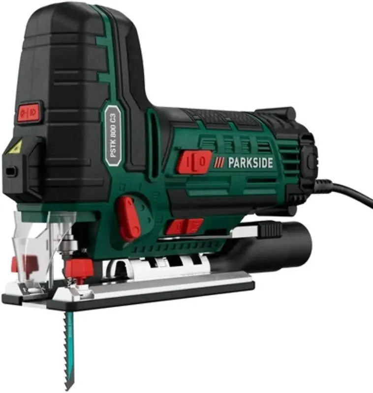 Nur Für Kurze Zeit Pendelsäge PARKSIDE PSTK 800 C3 elektrisch 800 W für Holz Metall, inkl. 4 Klingen (Swiss Made), Laser und LED Arbeitslicht
